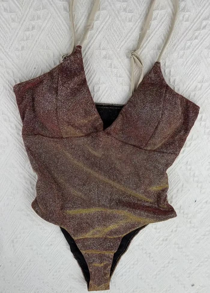 Nouveau Sexy paillettes une pièce maillot de bain pour les femmes Bling-bling découpé maillot de bai