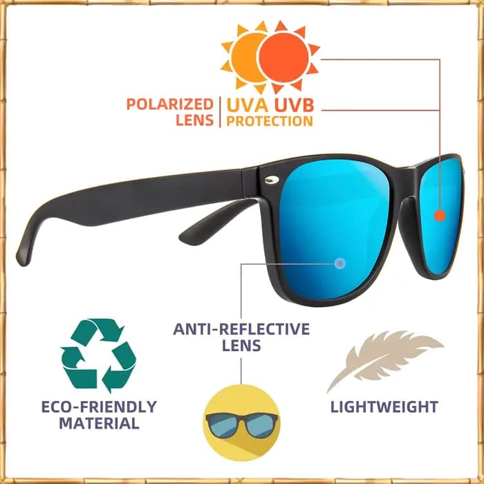 Jcorde I-Lunettes de soleil polarisées pour hommes et femmes, protection UV 400, monture en bois, 88