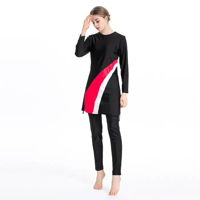 Maillot de bain 3 pièces imprimé pour femme, burkini musulman, couverture complète, haut et pantalon