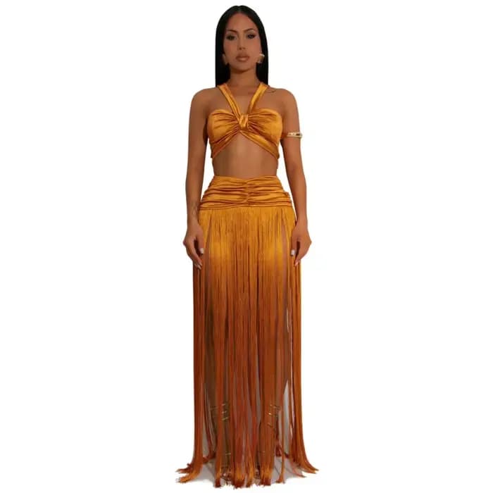 Maillot de bain jupe Cover-up 2 pièces ensemble femmes haut court et jupe longue maillot de bain mod