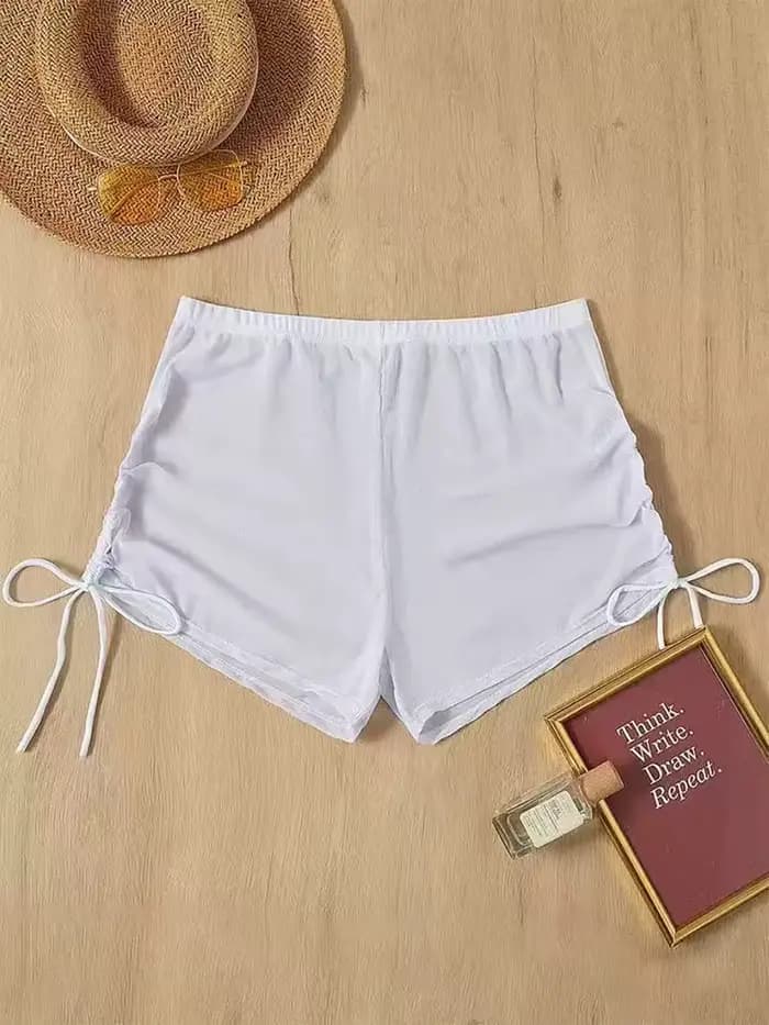 NOUVEAU Maillot de bain sexy transparent en maille pour femme, bas de bikini taille haute uni avec c