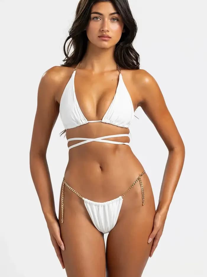 Maillot de bain bikini sexy pour femme, deux pièces, tendance, vêtements de plage, coupe confortable