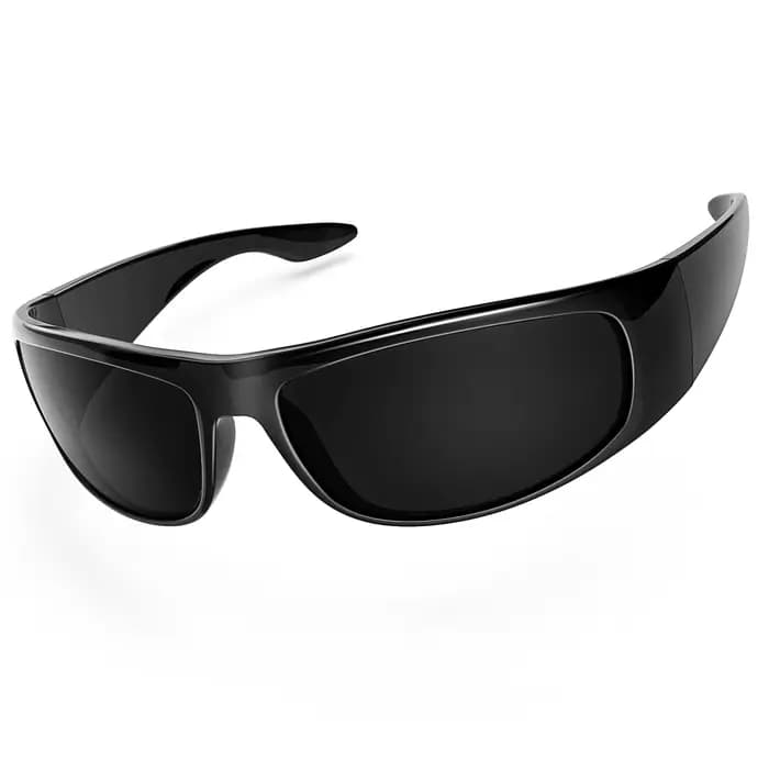 Prévention Jcorde I-Lunettes de soleil super foncées pour hommes, noires, rondes, protection UV400,