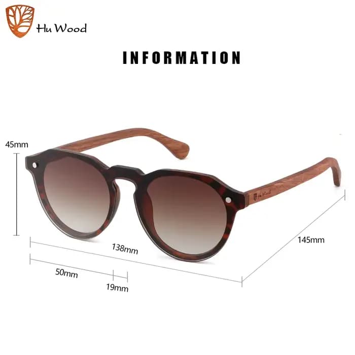 Lunettes de soleil vintage de luxe Hu Wood pour femmes, sans monture, UV400, lunettes de soleil clas
