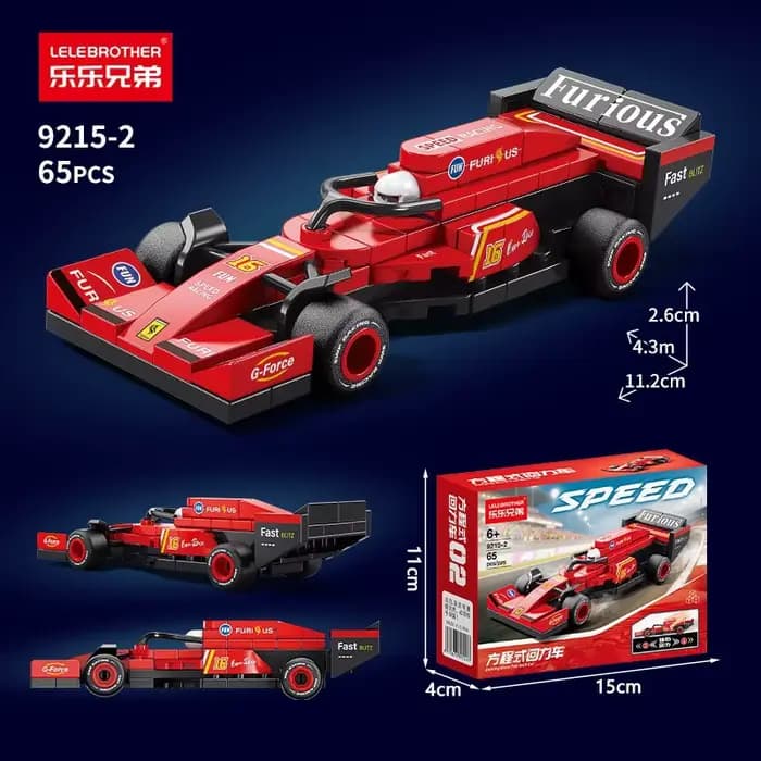 Voiture de formule à rétrofriction, blocs de construction, personnage de dessin animé, jouets lega p