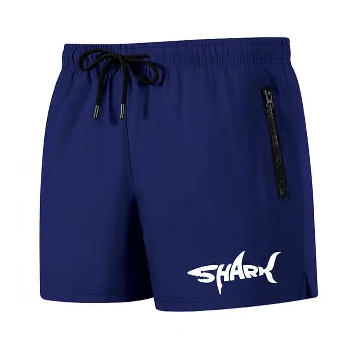 Short de bain pour homme avec motif requin, short de plage décontracté d'été avec doublure en maille