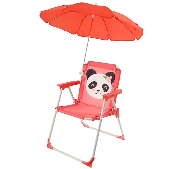 Chaise de plage pliable pour enfants avec parasol, légère, pour pique-nique, camping, résistante au