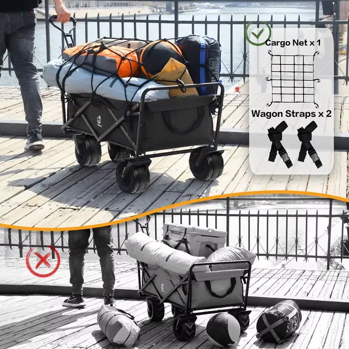 Chariot de plage pliable avec poignée réglable, chariot de plage, pliable, utilitaire, extérieur, ca