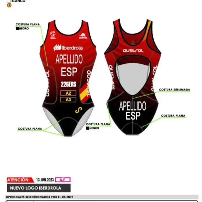 Combinaison de Triathlon deux pièces de l'équipe nationale espagnole, équipement de Triathlon, Trisu