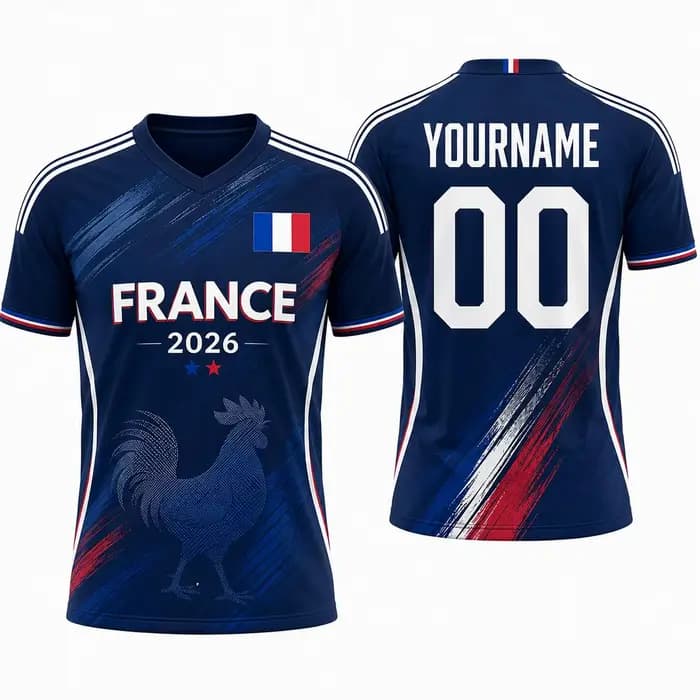 Maillot de football personnalisé France pour hommes et femmes avec nom et numéro – Maillot France 20