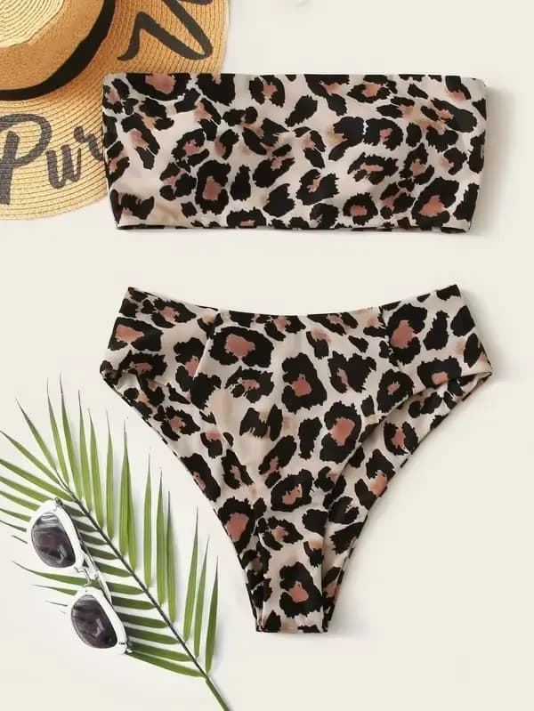 Cikini-Costume de bikini sexy à imprimé léopard pour femme, soutien-gorge push-up, taille basse, pla