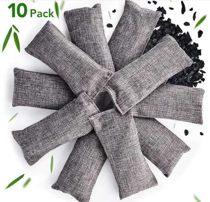 Sacs à charbon de bambou, 10 pièces, sacs à charbon actif pour Purification de l'air, placard intéri