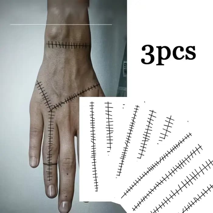 Tatouage temporaire effet cicatrice, tient jusqu'à 15 jours, nouvelle technologie, autocollant semi-
