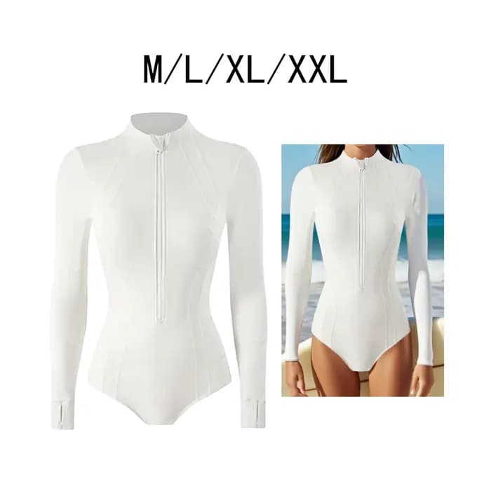 Combinaison de surf Portable avec fermeture éclair sur le devant pour femmes, maillot de bain à manc