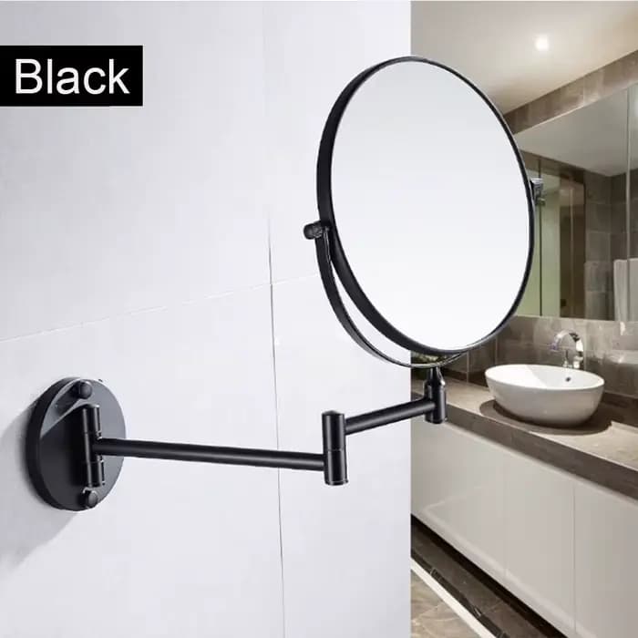 Miroir de maquillage mural peu encombrant, miroir rotatif double face 3X/1X avec cadre en aluminium,