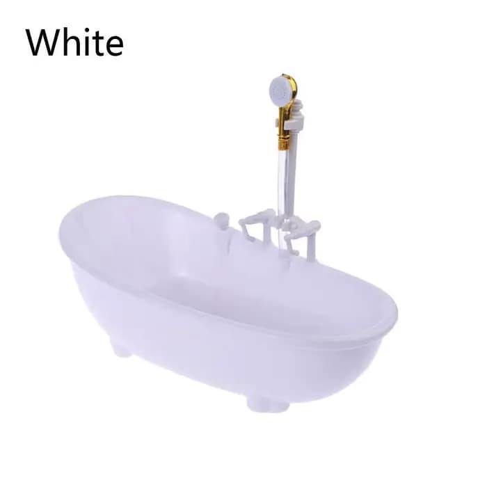 Meubles de maison de poupée, accessoires de bain, miniatures de baignoire en plastique à l'échelle 1