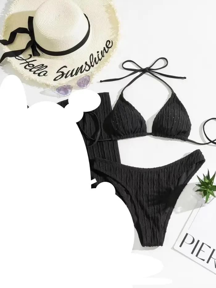 Maillot de bain deux pièces sexy en jacquard pour femme, ensemble bikini pour baigneur, vêtements de
