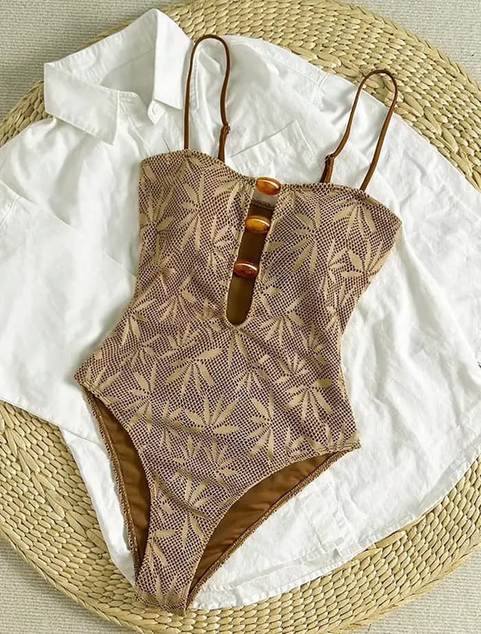 Maillot de bain une pièce imprimé Vintage pour femmes, maillot de bain une pièce à fines bretelles,