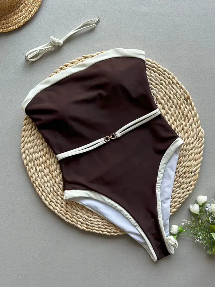 Nouveau Maillot de Bain Bandeau Sexy 2026 pour Femme, Maillot de Bain Une Pièce, Combinaison Patchwo