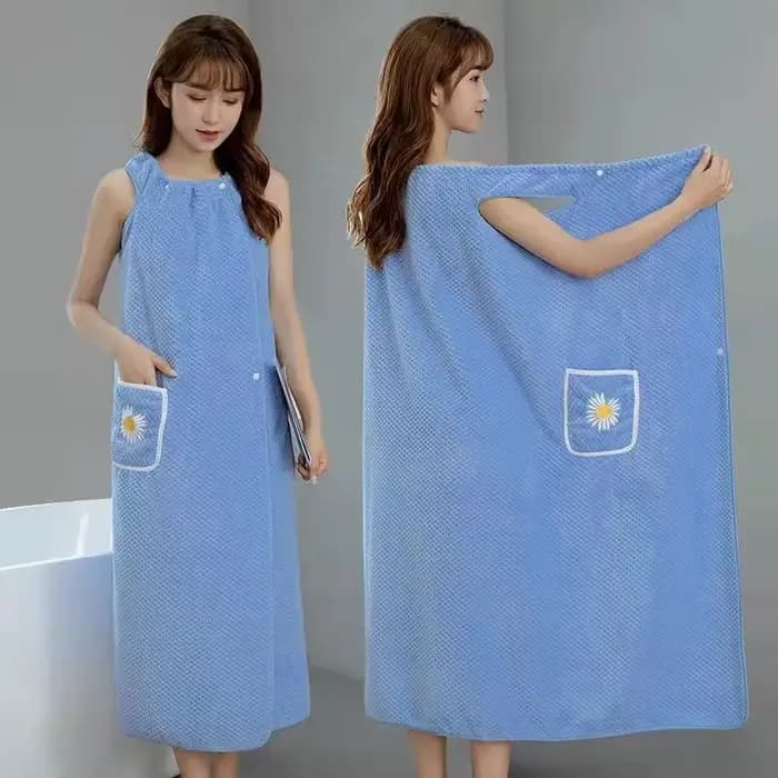 Serviette de bain pour femme, peignoir long en polyester absorbant l'eau, pour adultes, à porter com