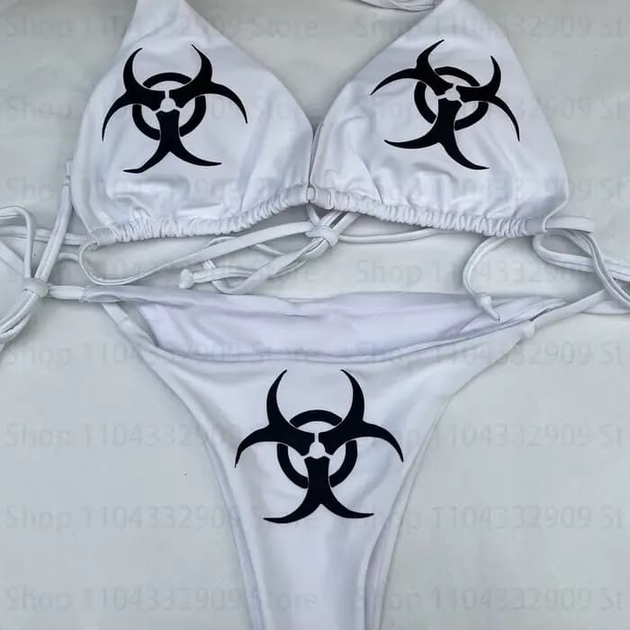 2000s gothique Vintage bikini Y2k style graphique femmes fée poubelle bikini Emo filles Punk bikini