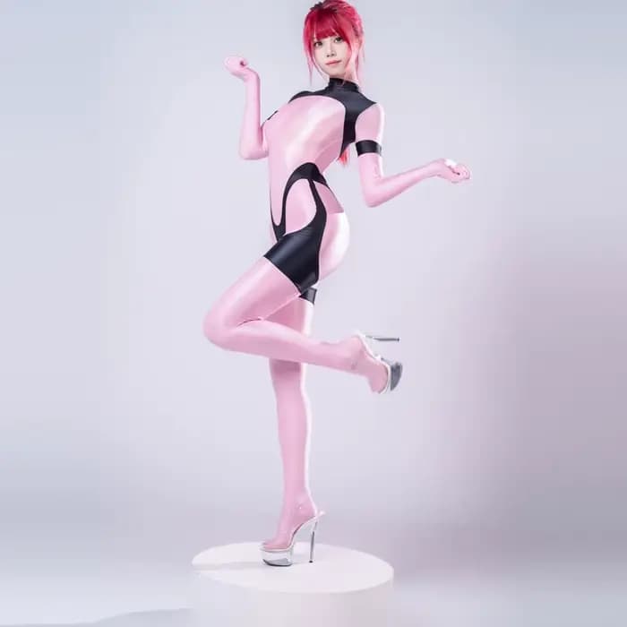 Maillot de bain brillant pour femmes, sexy, transparent, huile, brillant, fermeture éclair au dos, c