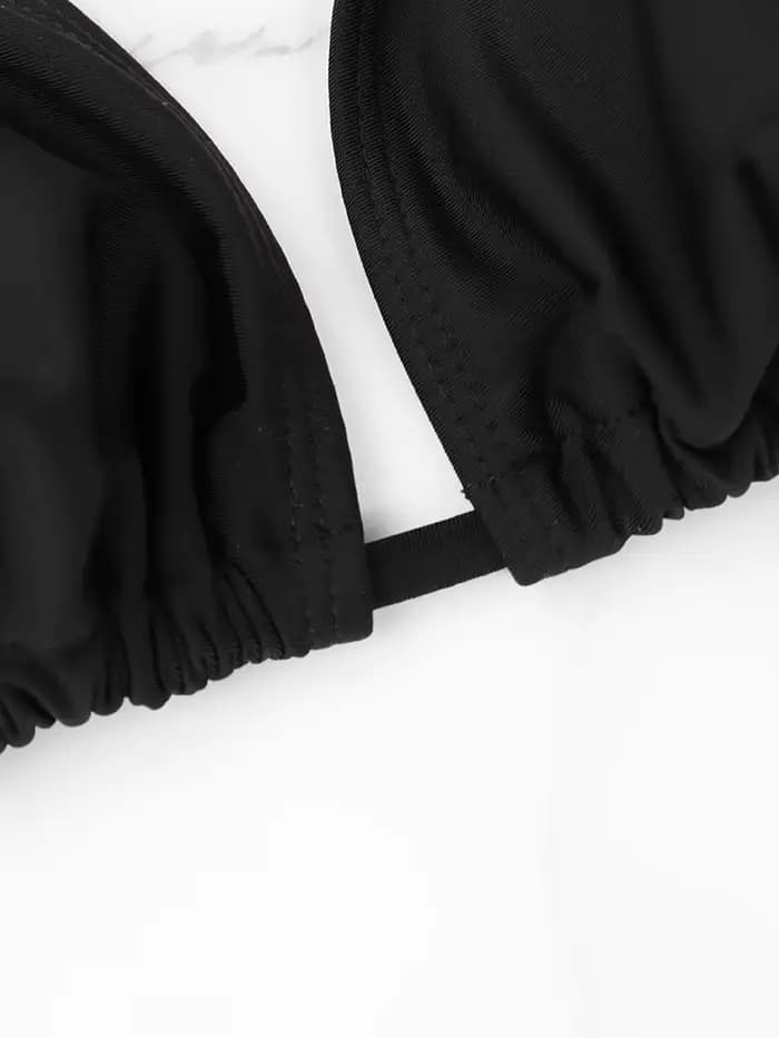 1Pc femmes Sexy haut de bikini soutien-gorge maillot de bain été plage Style couleur unie col suspen