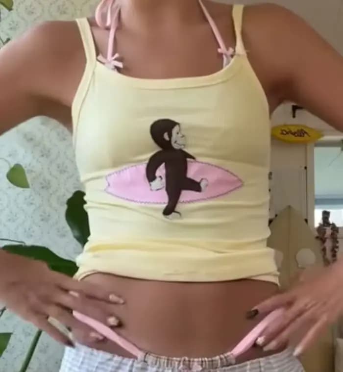 Ensemble bikini et short de bain rayé avec broderie florale rétro Y2K, maillot de bain deux pièces v