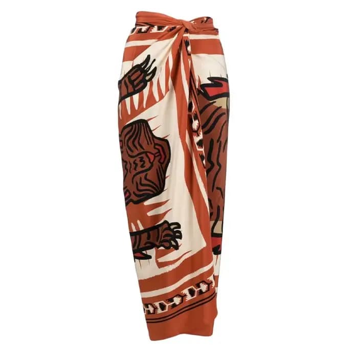 Maillot de bain une pièce à une épaule avec jupe, couleur caramel, tenue de plage 2 pièces pour femm