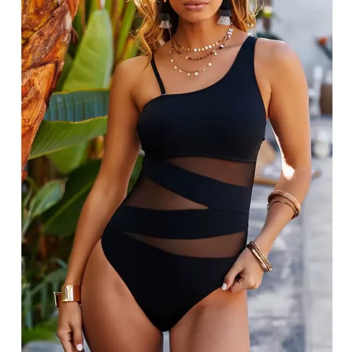 Maillot de bain une pièce sexy en résille pour femme, maillot de bain intégral, nouvelle collection