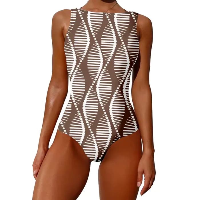 Maillot de bain une pièce Aqua Swirl DNA motif imprimé vêtements de sport décontractés maillots