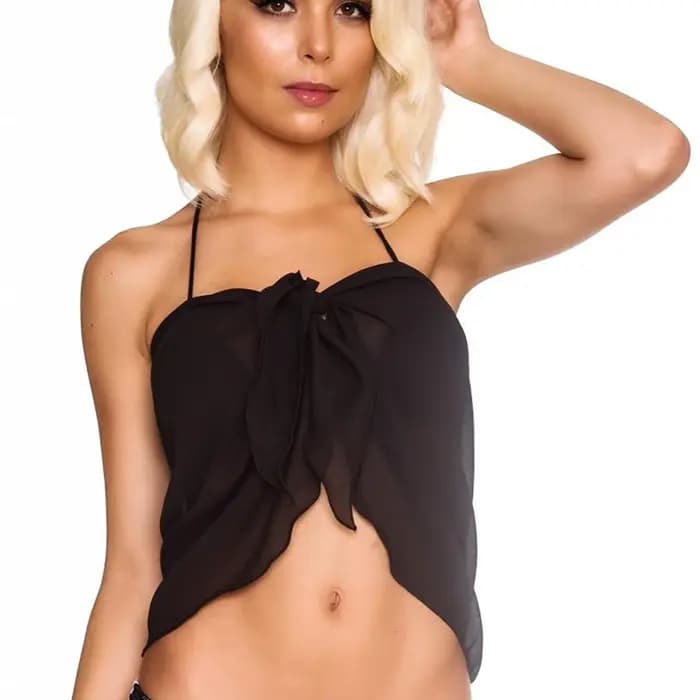 Sarong court en mousseline de soie