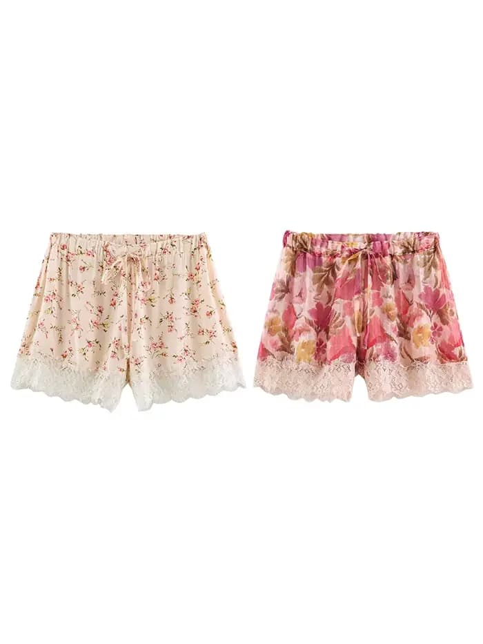 Shorts pour femmes à imprimé floral