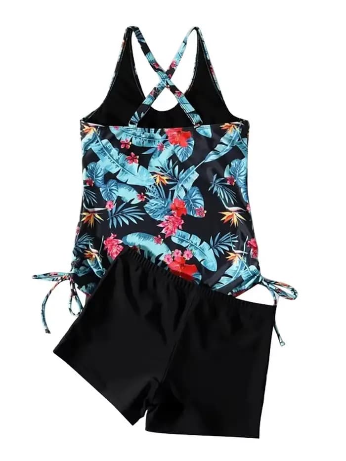 Maillot de bain deux pièces taille haute pour femme