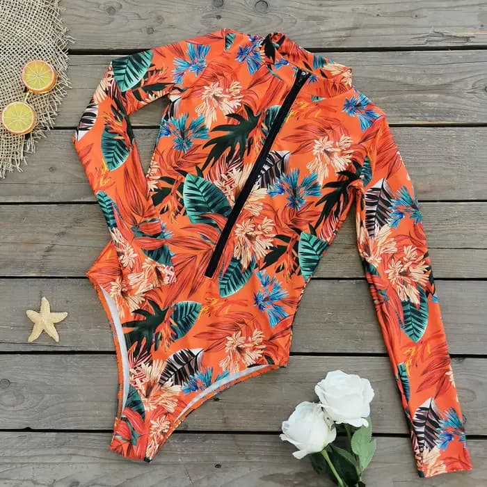 Maillot de bain imprimé à manches longues