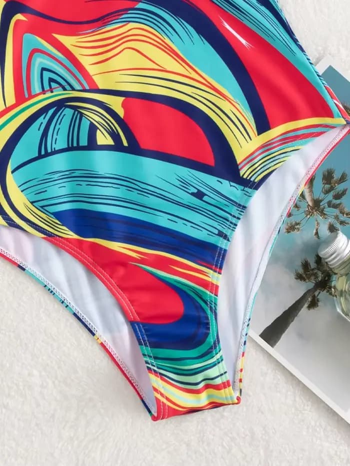 Vigoashely 2026 Maillot de bain une pièce sexy imprimé à bretelles pour femme