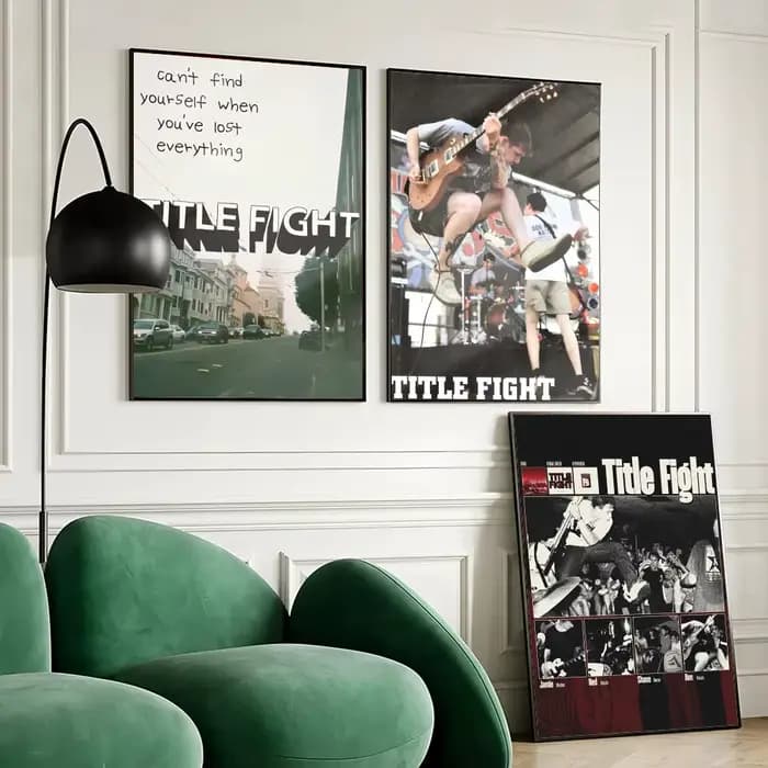 Affiche murale Rock T-Title Fight Band, autocollant mural auto-adhésif imperméable pour décoration de salon et de chambre à coucher