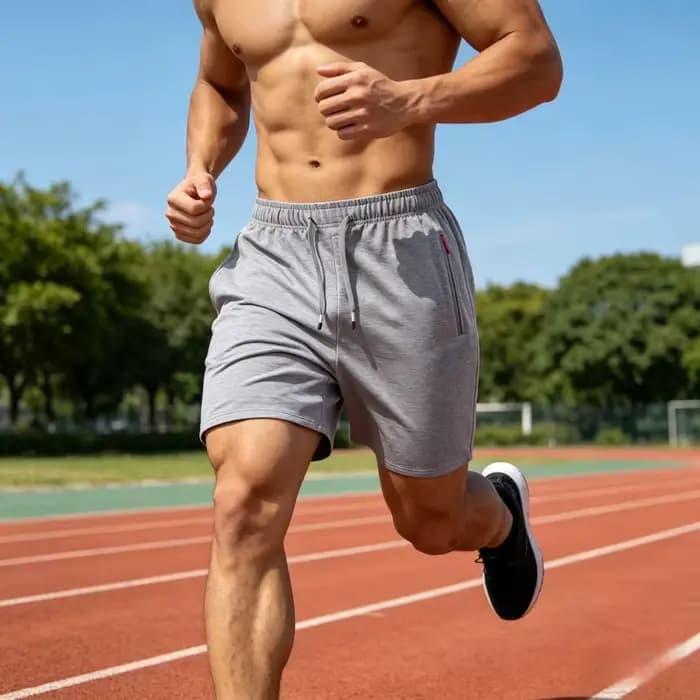 Shorts en coton pour hommes grande taille, coupe ample et décontractée, shorts d'été confortables avec poches zippées pour le sport et la course à pied