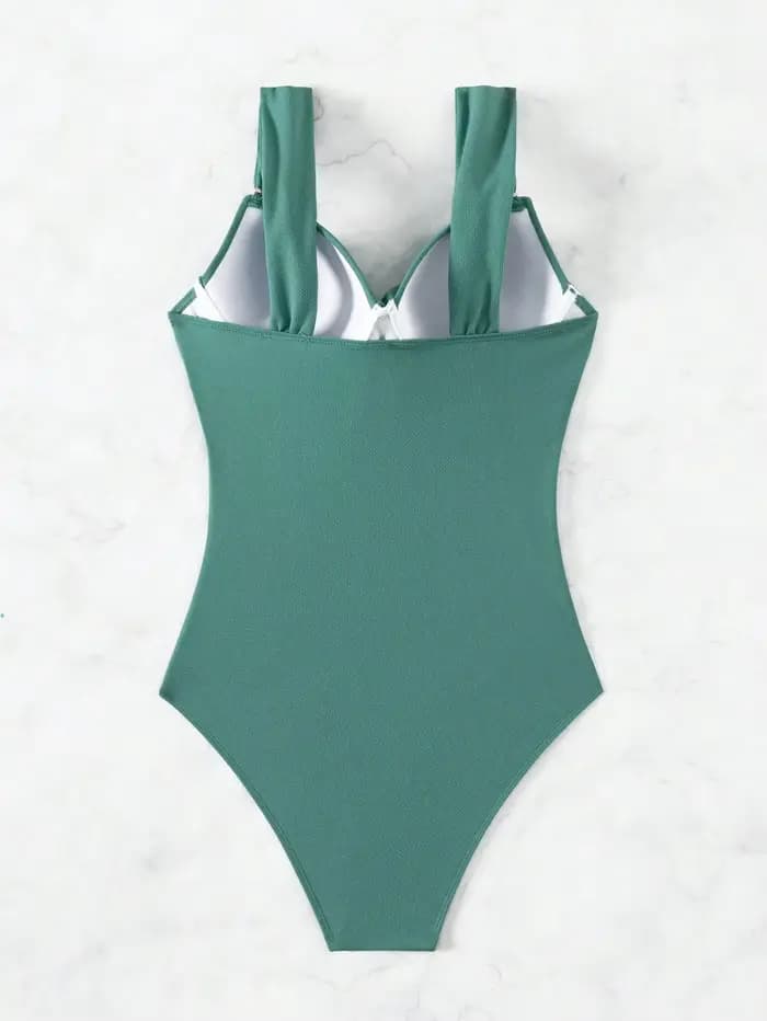 Maillot de bain une pièce vert sauge pour femme