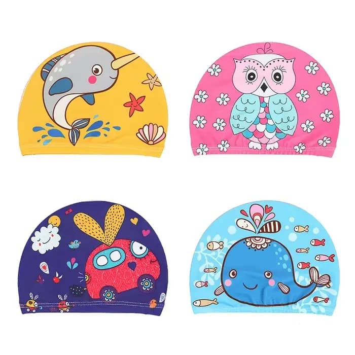 Bonnet de natation en tissu élastique pour enfants