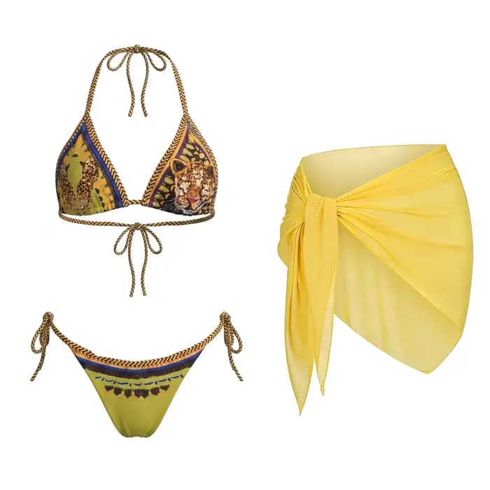 Bikini sexy avec jupe pour femmes