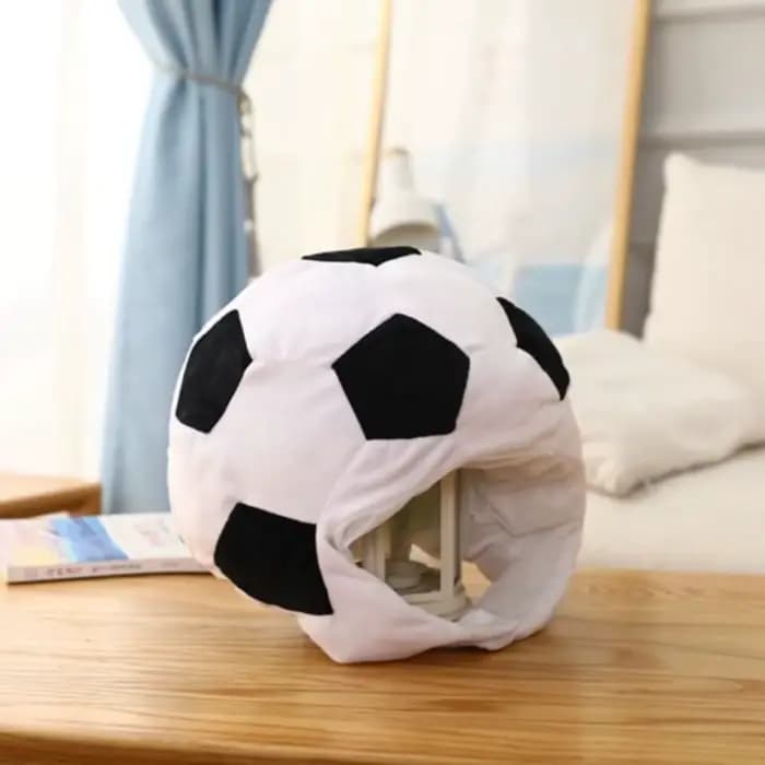 Accessoires de photographie, couvre-chef de football amusant, doux et confortable, casquette de dessin animé, chapeau fantaisie unique en forme de ballon de football pour Halloween