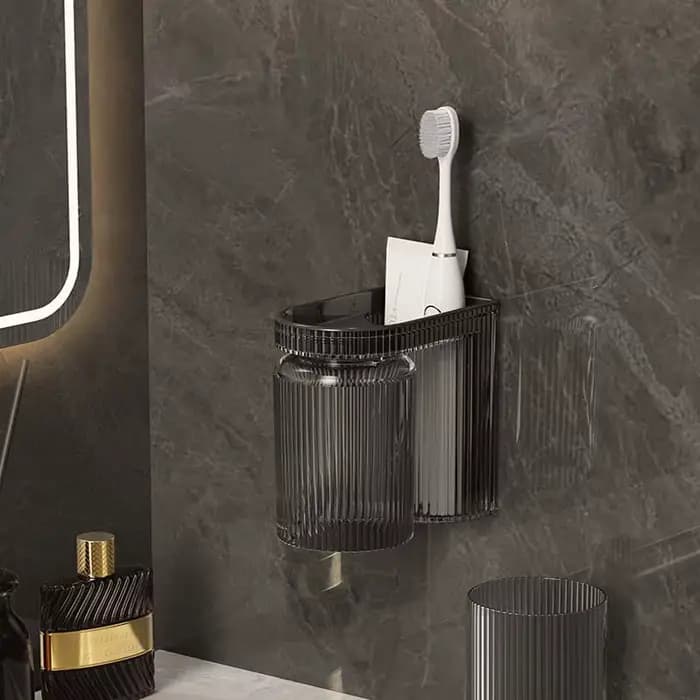 Ensemble de gobelets magnétiques pour bain de bouche, avec porte-brosse à dents et distributeur de dentifrice, conception murale pour salle de bain