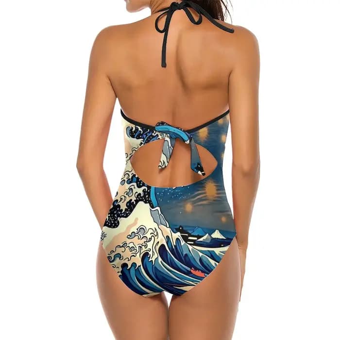 La grande vague maillot de bain vagues imprimer beau