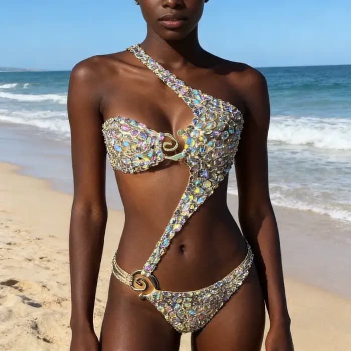 2025 nouvelle mode maillot de bain bar bikinidiamond bikini barre de cristal