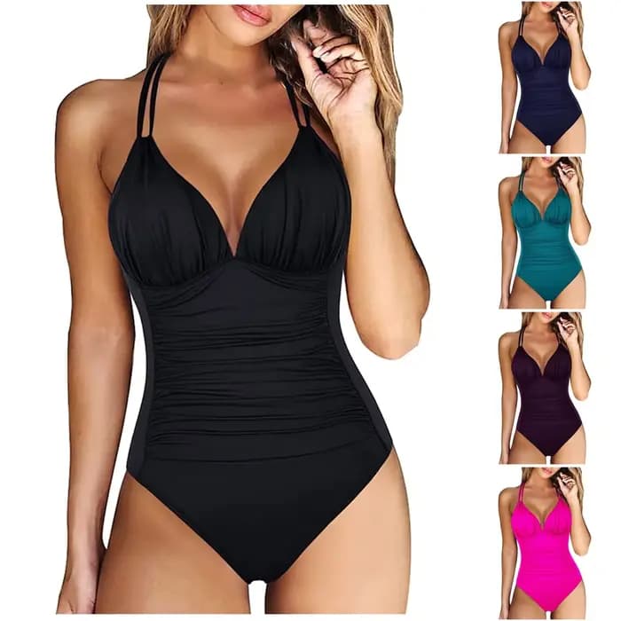 Maillot de bain une pièce avec soutien-gorge en acier sans poitrine pour femmes