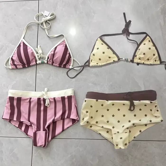 Ensemble micro bikini pour femme avec short de plage