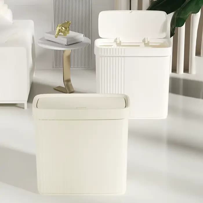 Poubelle de salle de bains, Type presse, poubelle de toilette avec couvercle, anti-odeur, poubelle étroite, salon chambre à coucher, panier à déchets