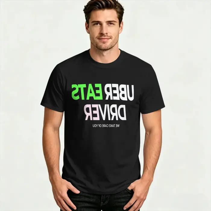 Humor U-uber Eats T-shirt de livraison pour hommes, col rond, en coton, à manches courtes, vêtements grande taille