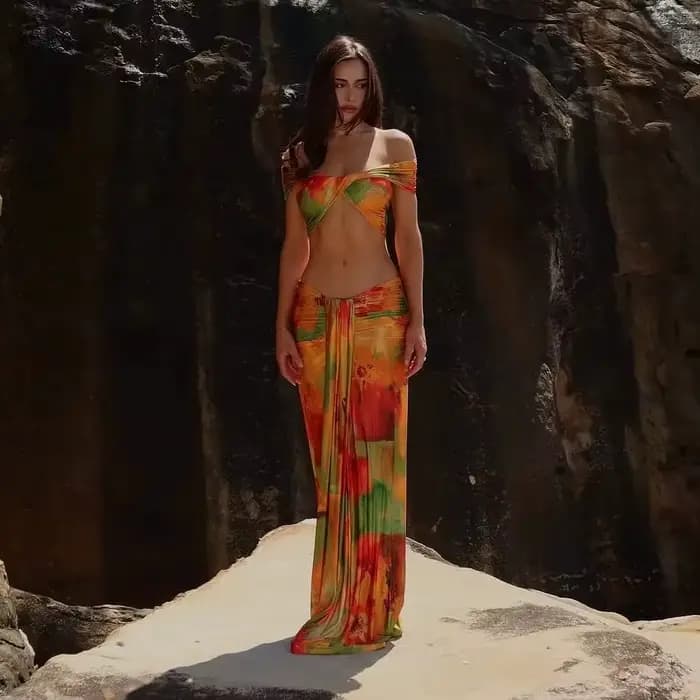 3 pièces Bikini 2025 Sexy rétro imprime femmes maillots de bain